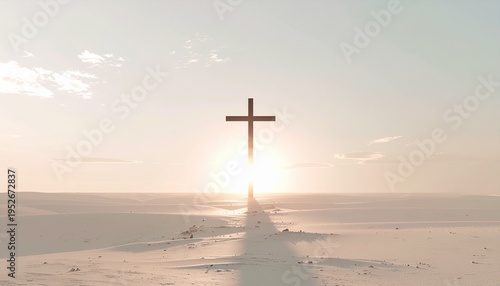 Minimalist Cross Design with Warm Golden Glow