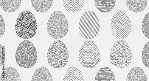 Easter eggs with various patterns on white background holiday decoration celebration design elements