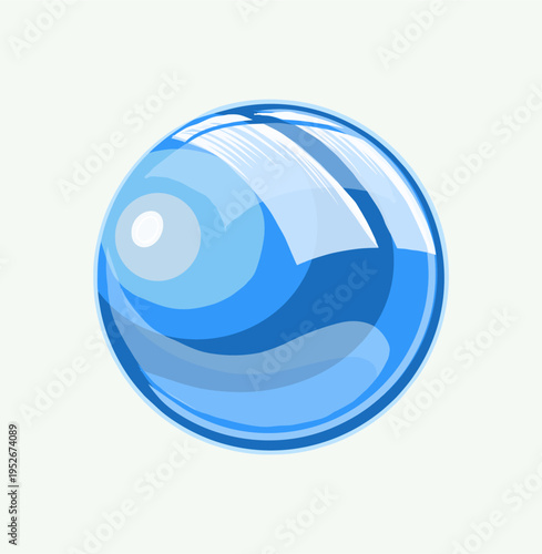 Shiny blue glossy sphere vector illustration