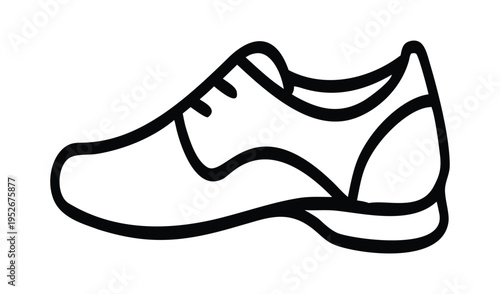 Simple line drawing of a running shoe or sneaker