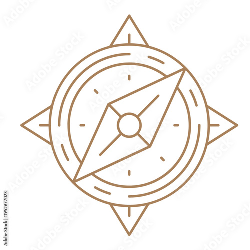 Compass line icon with minimalist design, perfect for navigation, travel, and adventure-themed projects
