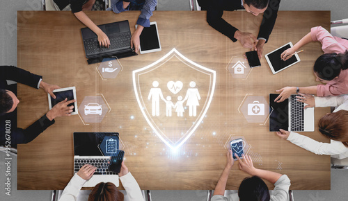 Foto Concept of comprehensive insurance coverage and financial planning