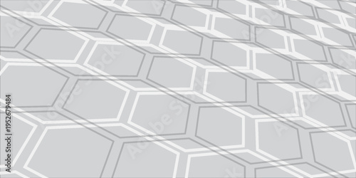 White hexagonal abstract background. Modern cellular honeycomb 3d panel with hexagons, 3d wall texture.