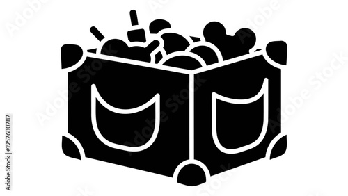 Fabric toy organizer icon for children room storage and organization