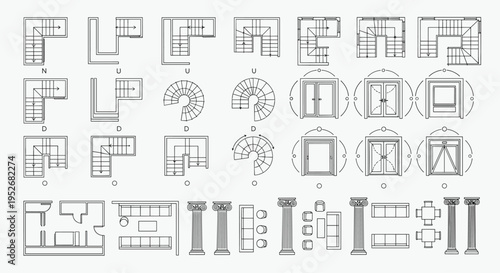 Collection of various architectural blueprint designs and floor plans, Generative AI.
