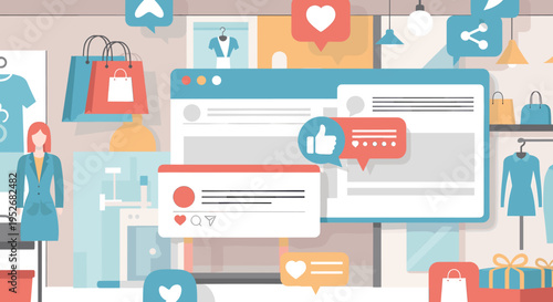 A stylized illustration depicting a businesswoman in a contemporary office setting. Ideal for articles or marketing related to corporate life, profess