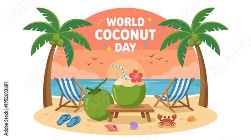 Celebrate World Coconut Day with Tropical Beach Vibes and Refreshing Coconut Drinks