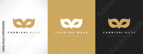 Carnival mask logo vector design