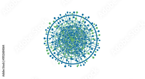 Abstract representation of a complex network structure with interconnected nodes and lines, symbolizing data flow and connectivity.