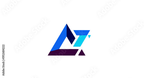 Free Download Abstract geometric logo design featuring sharp angles and a gradient of blue, purple, and teal colors. - GFXLoad