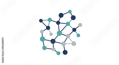 Abstract molecular structure illustration representing connections and networks for digital use