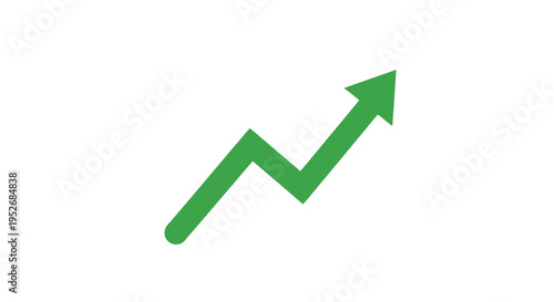 Green upward trend arrow graphic representing growth, progress, and increasing metrics