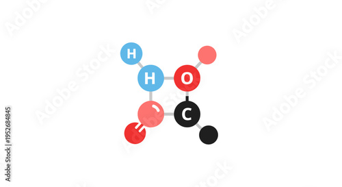 Graphic illustration of a molecular structure showing atomic composition on a white background