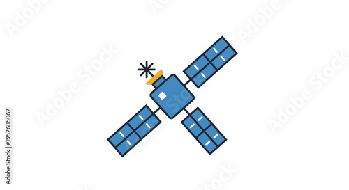 Illustration of a modern satellite in space for communication and scientific observation
