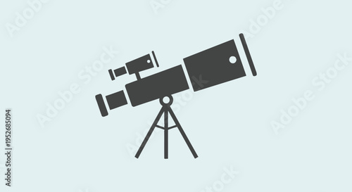 Illustration of a Simple Telescope on a Tripod for Astronomical Observation Purposes