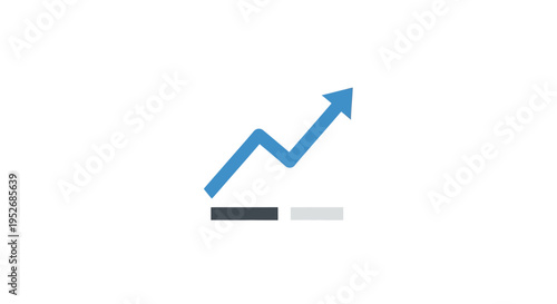 A vector graphic of an upward trending arrow indicating progress and growth