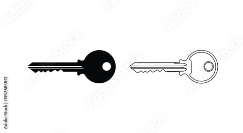 Two keys displayed a solid black key and a white outlined key