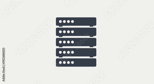 Illustration depicting a data server stack, representing digital infrastructure and networking