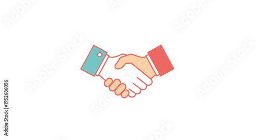 Illustration depicting a handshake symbolizing partnership, agreement, and collaboration with a