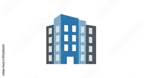 Minimalist representation of a modern office building for business or corporate illustration