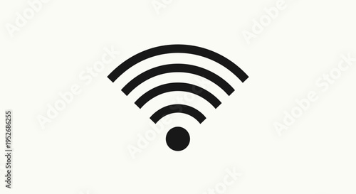 Minimalist representation of a wifi signal icon on a plain white background design