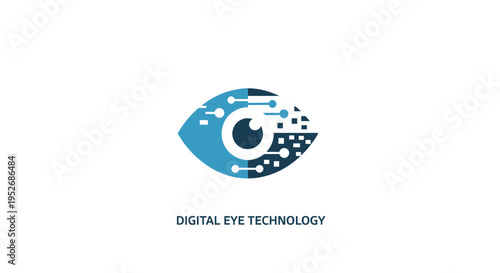Digital eye technology logo showing a vision of the future with circuits and connectivity