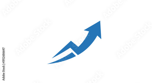 Abstract illustration of a blue upward trending arrow symbolizing progress and growth