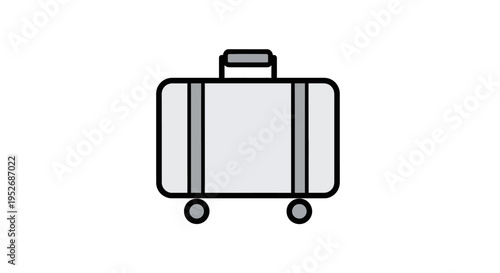 Minimalist Illustration of a Rolling Suitcase for Travel and Transportation Concepts