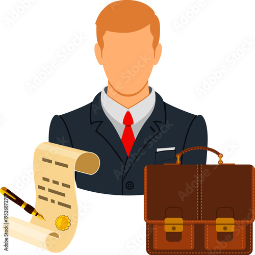 Lawyer Icon with Briefcase