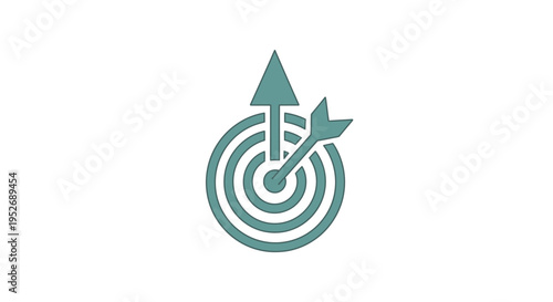 Target icon with arrows design, representing goal, vision, success, and strategy element