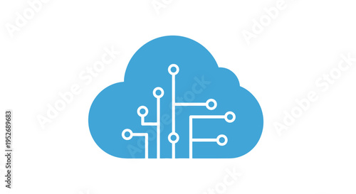 Cloud Computing Illustration Depicting Network Connections and Technological Integration