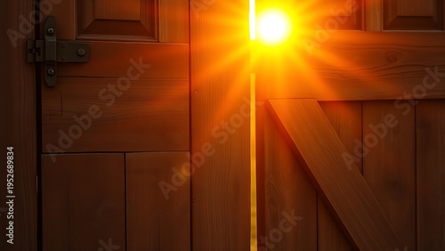 hinge. Metal fasteners on a barn door during sunset with long shadows. inspiring travel planning, lifestyle magazines, designed for lifestyle magazines and social media content.