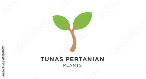 Minimalistic Plant Logo: Conceptual Design for Agriculture and Organic Businesses