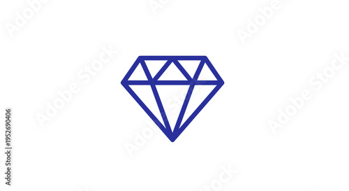 Simple blue diamond outline illustration against a plain white background, elegant.