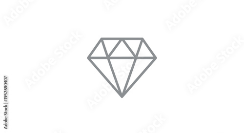Simple Line Art Illustration of a Diamond Shape on a White Background