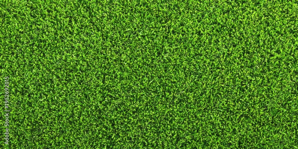 Fototapeta premium Vivid green natural turf covers the entire frame with dense growth