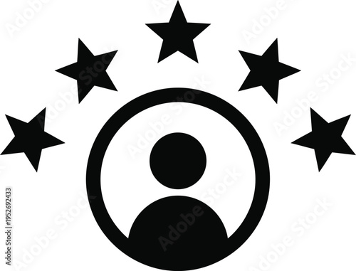 Five star rating icon for quality and excellence