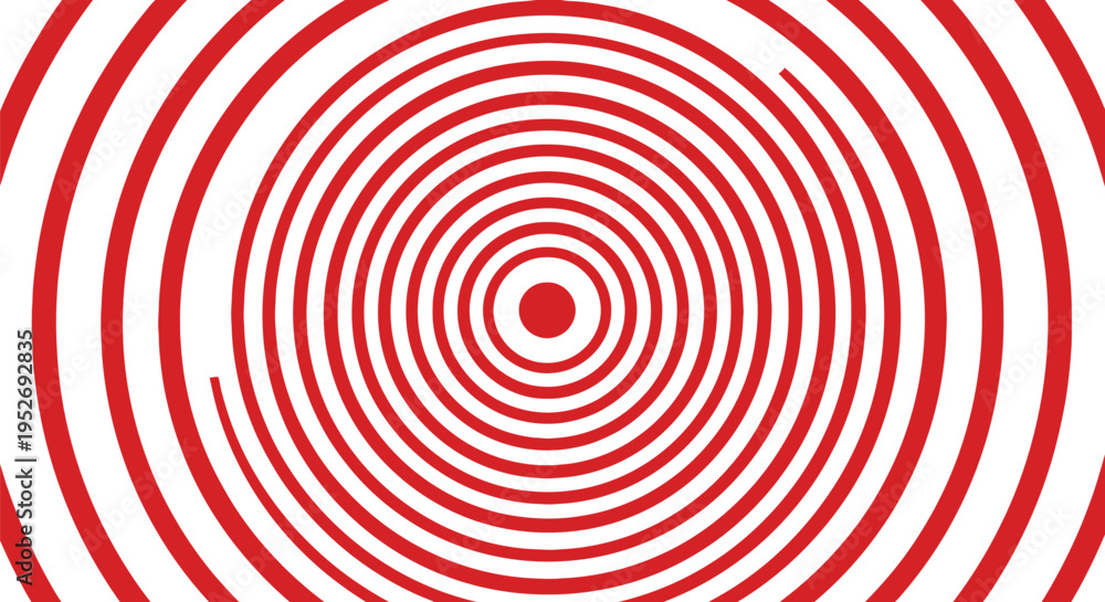 Obraz premium Red and white concentric circle pattern design