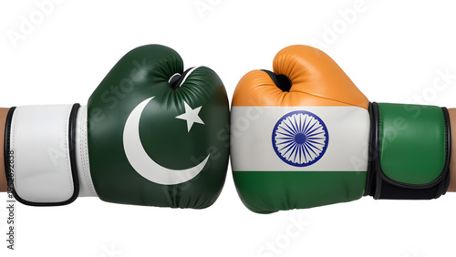 Pakistan vs India Boxing Gloves Facing Off