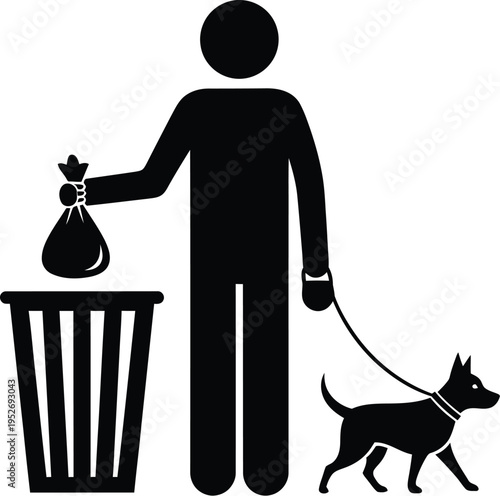 Person cleaning dog waste and disposing properly
