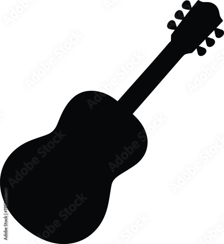 Black silhouette of a ukulele
