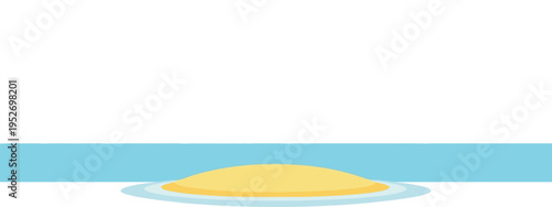 Yellow buoy in calm blue ocean water for nautical navigation