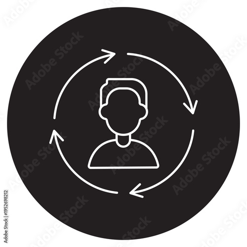 Turnover Icon, Employee Turnover Concept Illustration, Staff Attrition Icon Design, Workforce Change Graphic, Business Revenue Turnover Symbol, vector