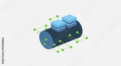 Abstract illustration of a digital data processing and cloud computing infrastructure