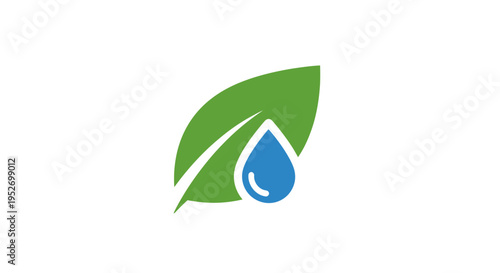Eco-friendly design symbolizing nature, freshness, and sustainable environment, water drop leaf