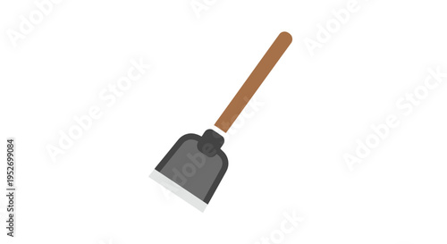 Illustration of a Gardening Tool with a Wooden Handle for Agricultural Applications