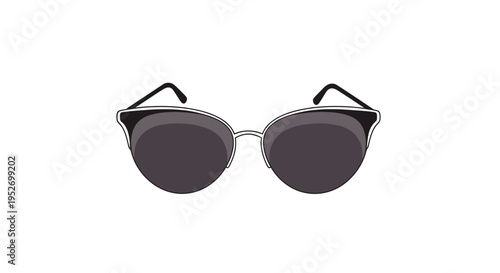 A pair of stylish sunglasses illustration against a clean white backdrop background