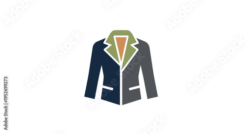 Minimalist Blazer Icon: A Graphic Depiction of Formal Wear with Geometric Shapes