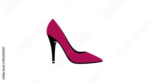 Elegant high-heeled shoe illustration in vibrant colors perfect for fashion designs