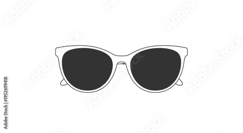 Minimalist Sunglasses Illustration: A Sleek Design in Black and White for Modern Aesthetics